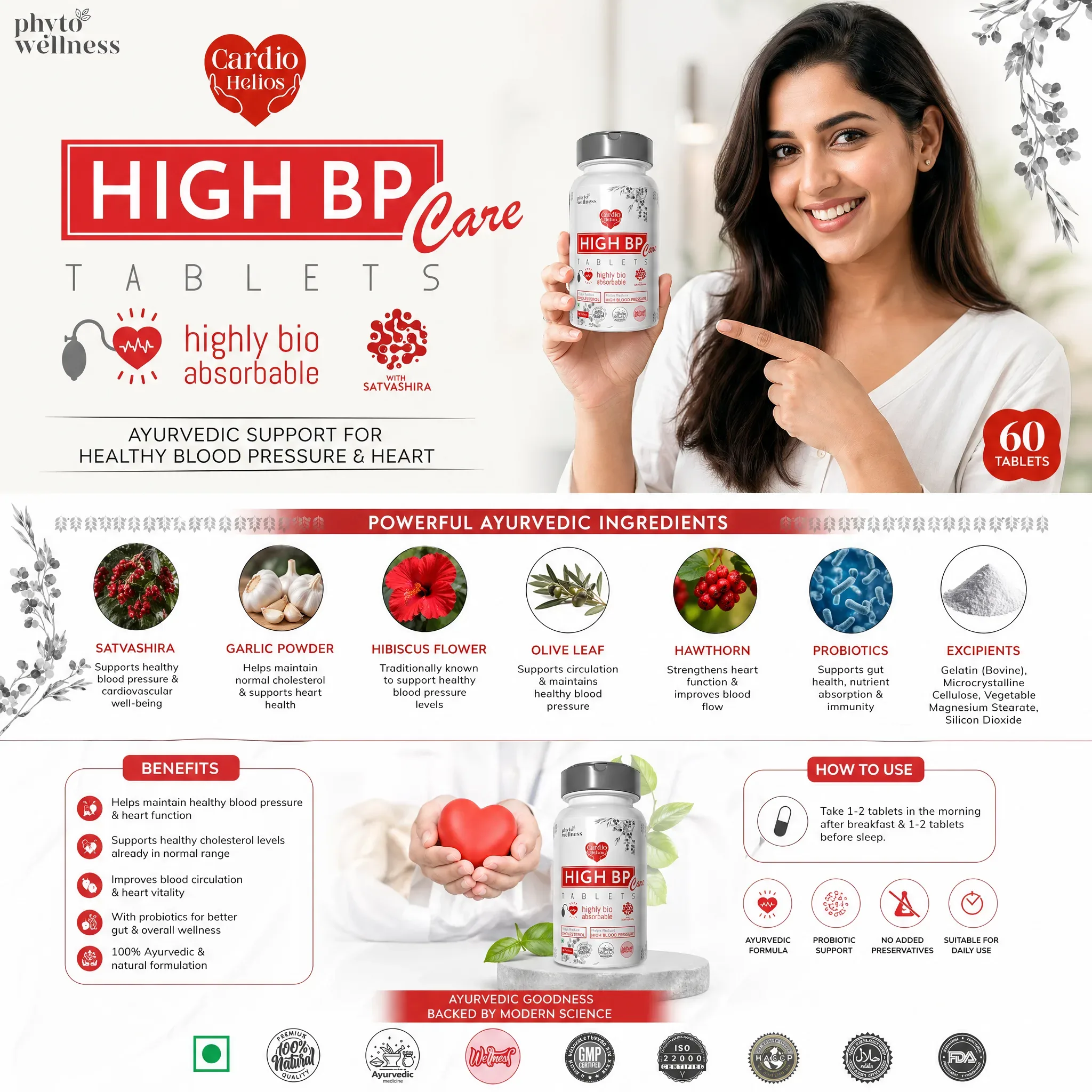 Probiotic High BP  60 Tablets (HS00608)